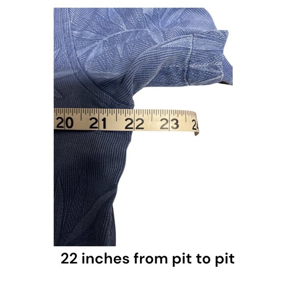 Tommy Bahama Mens Blue Textured Leaf Print Short Sleeve Button-Up Shirt - Picture 10 of 12